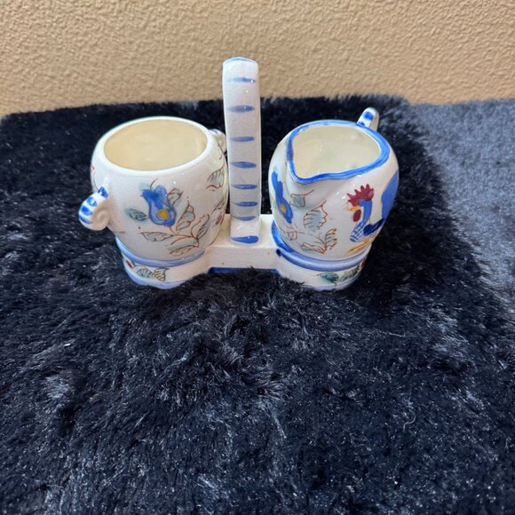 Vintage  NASCO Rooster Sugar Bowl & Creamer/ Salt And Pepper Set 6 Pieces Total - Picture 7 of 13
